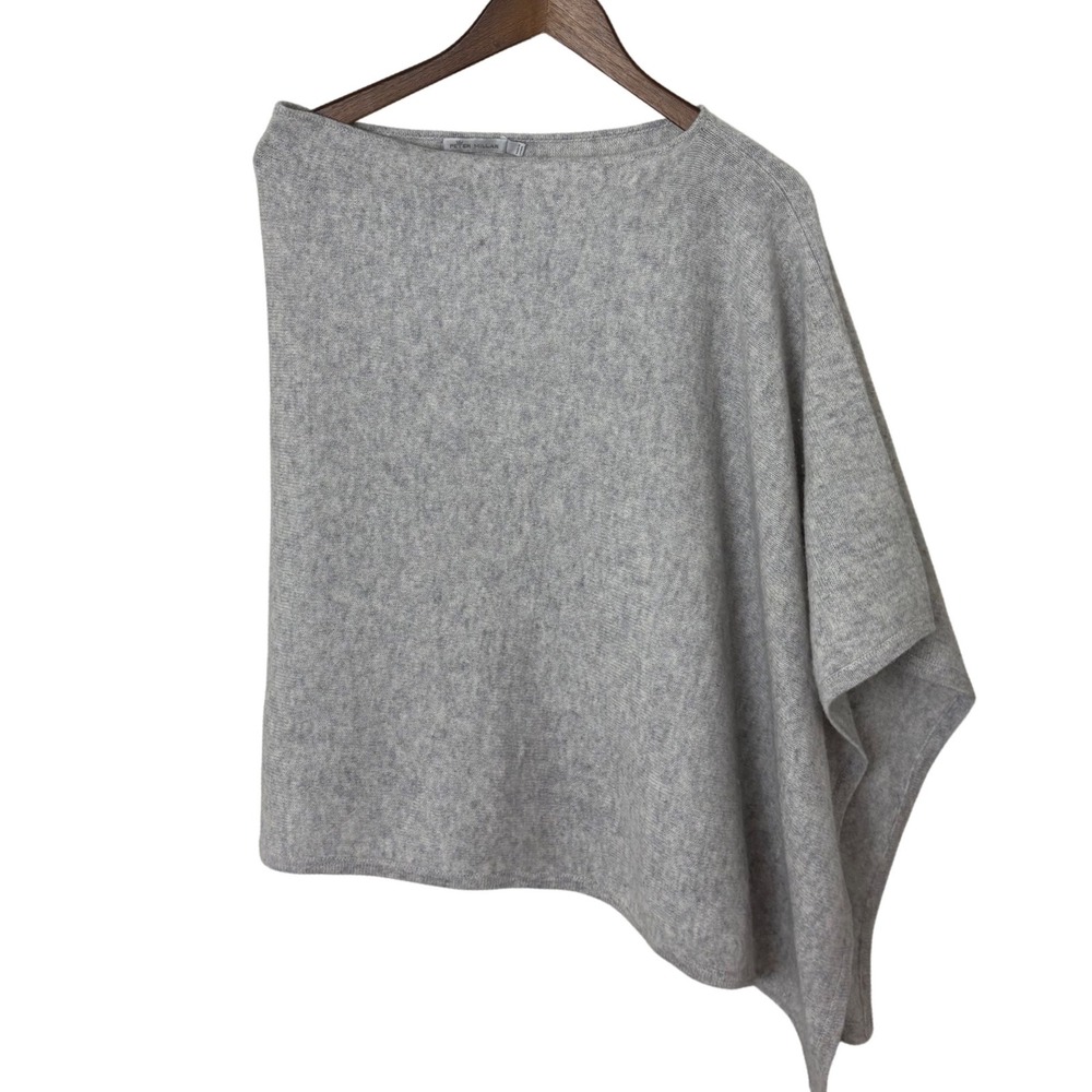Peter Millar Poncho Wrap Gray Cashmere Asymmetrical HOLE SCRAP CRAFT logo